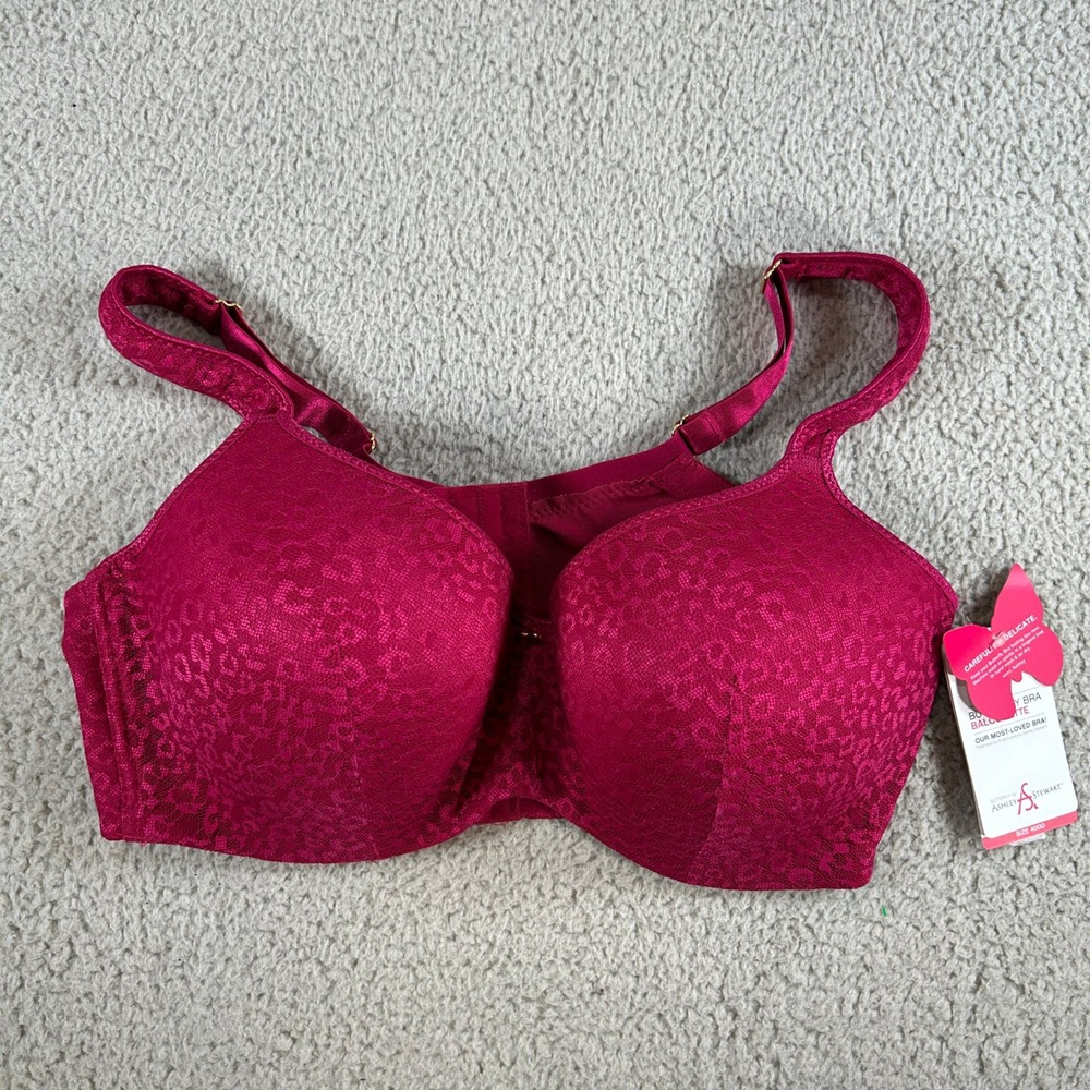 Ashley Stewart Butterfly Balconette Bra Sangria Leopard Print Size 40DD New NWT - Picture 2 of 10